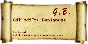 Gömöry Benignusz névjegykártya